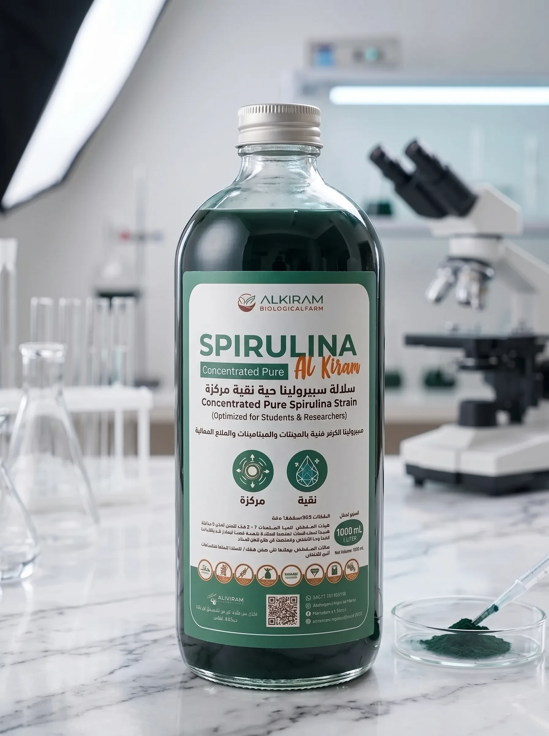 Concentrated Pure Spirulina Strain 1000 mL (Students / Researchers)