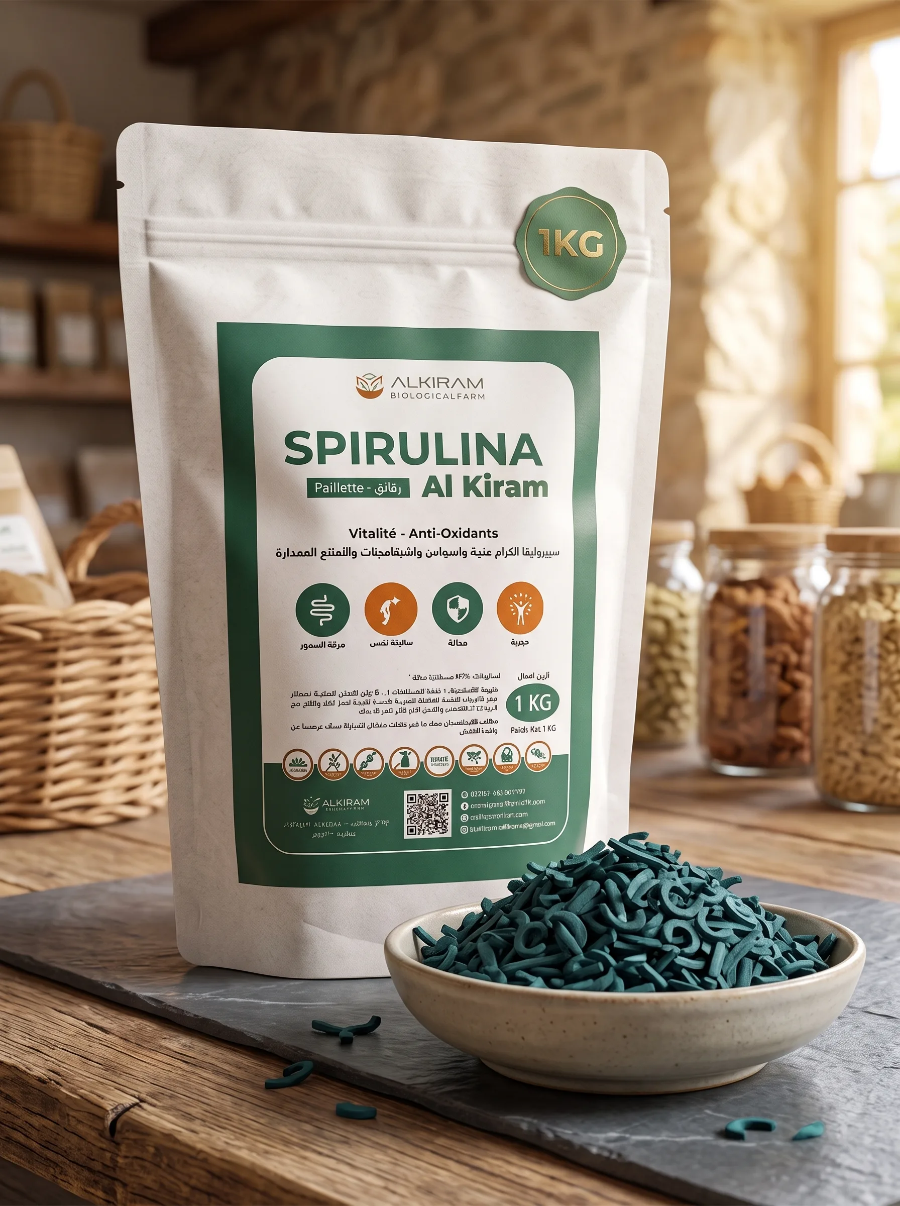 Spirulina ALKIRAM 1 KG (Flakes)